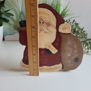 Vintage Handcrafted Santa Claus Holiday Decor Wooden Primitive Folk Art